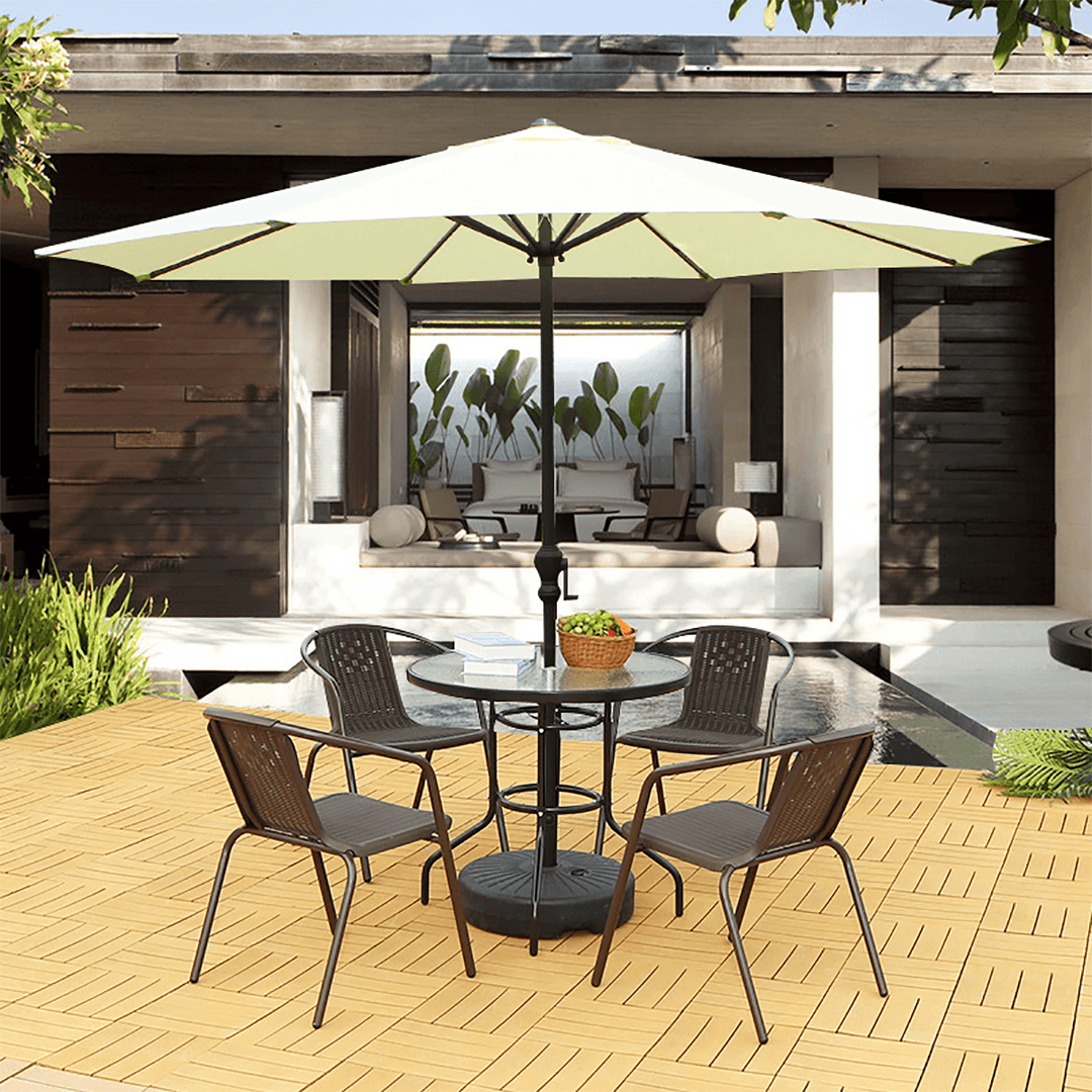 3M 6 Arm Parasol Canopy Cover Waterproof Awning Sun Shade Shelter Replacement Cloth Outdoor Garden Patio - MRSLM