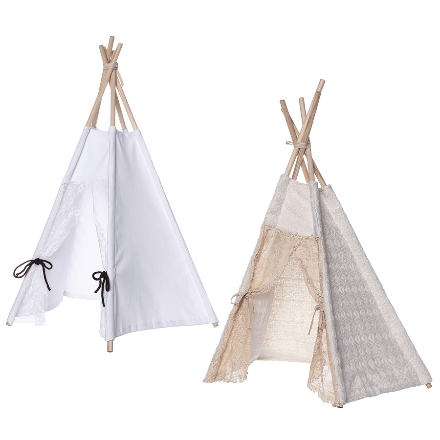 80Cm Large Kids Canvas Portable Teepee Tent Kids Sleeping Playing Photography Photo Props Kids Teepee Tipi House Toddler Children Tipi Tee Tent Gifts - MRSLM