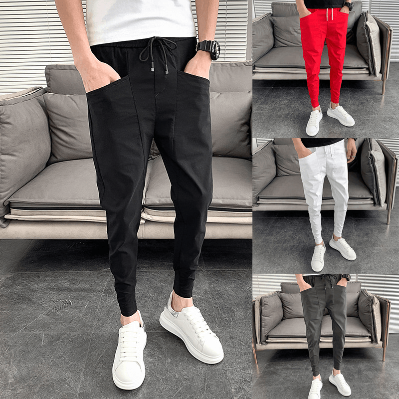 Slim Trousers Solid Color Harlan Trousers - MRSLM