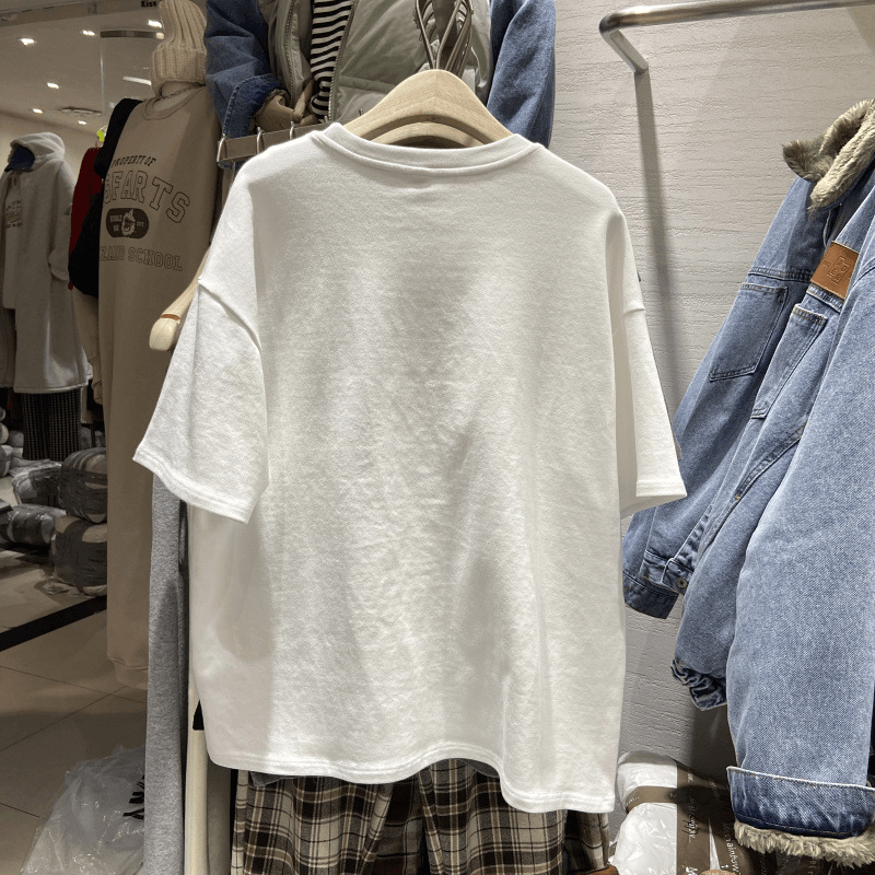 Short-Sleeved T-Shirt Student Loose Bottom Fashion Small Shirt Top - MRSLM