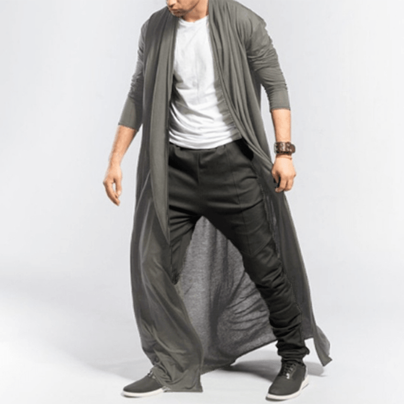 Men's Loose Long Cardigan Coat for Casual Comfort - MRSLM