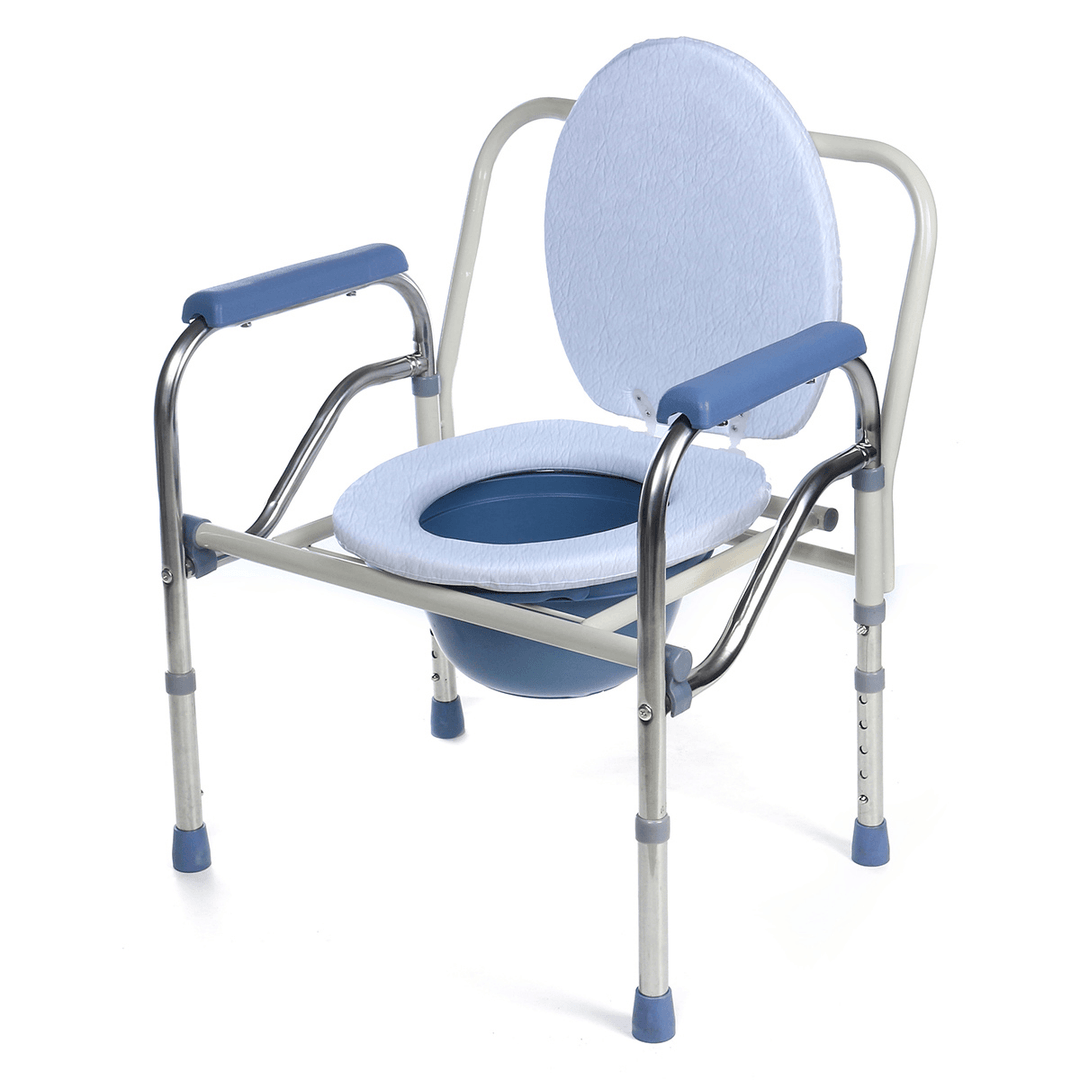 HENGRONG Foldable Commode Chair Elderly Gravida Adjustable Shower Toilet Bedside Potty - MRSLM