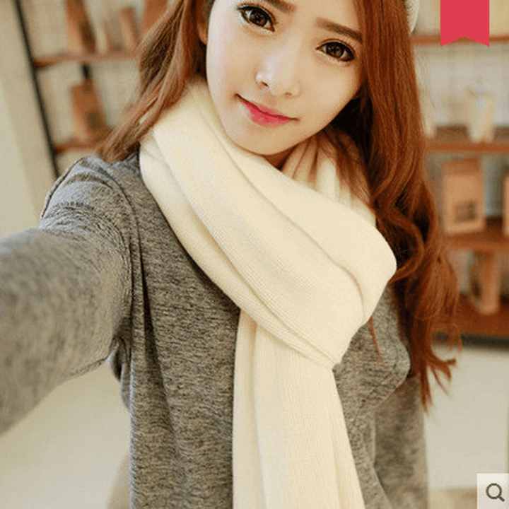 Casual Solid Color Warm and Long Couple Scarf - MRSLM