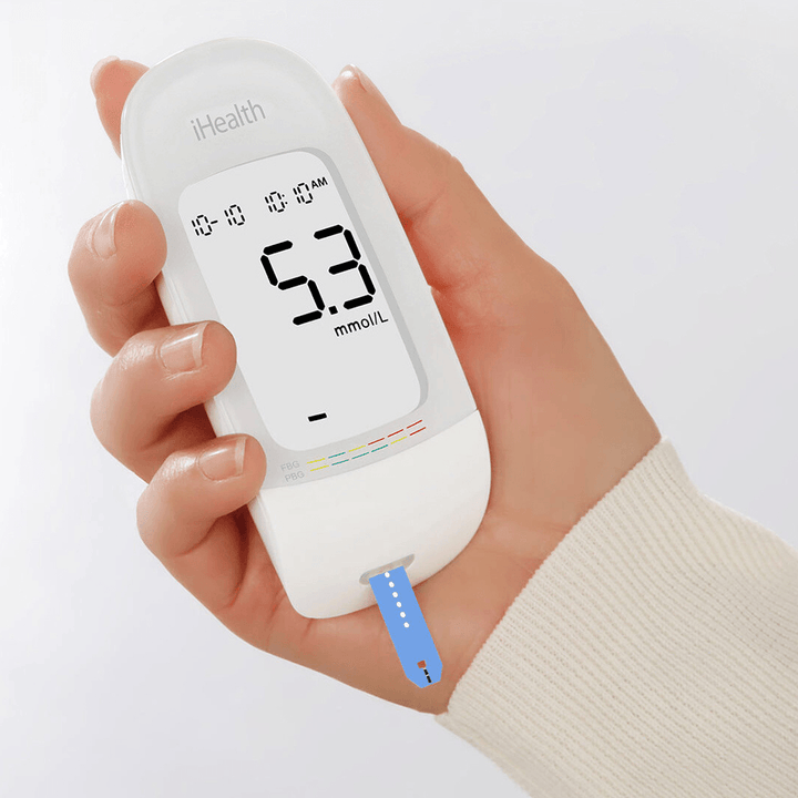 Ihealth AG-607 Blood Glucose Meter with Test Strips Lancets 5Sec Smart Blood Glucose Meter LCD with Backlight - MRSLM