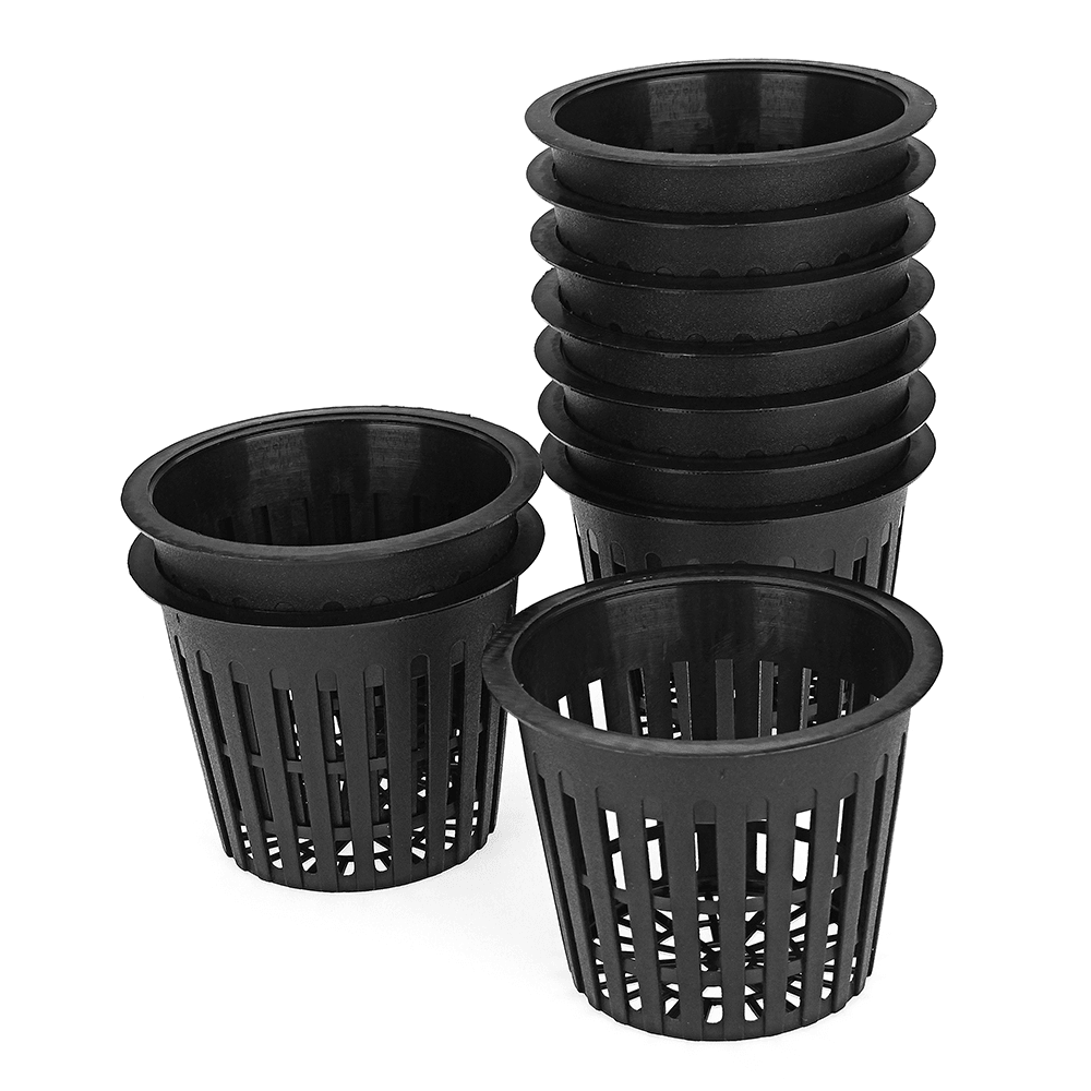 10Pcs Black Mesh Net Hydroponic Aeroponic Flower Container Plant Grow Pot Cup Planting Baskets - MRSLM