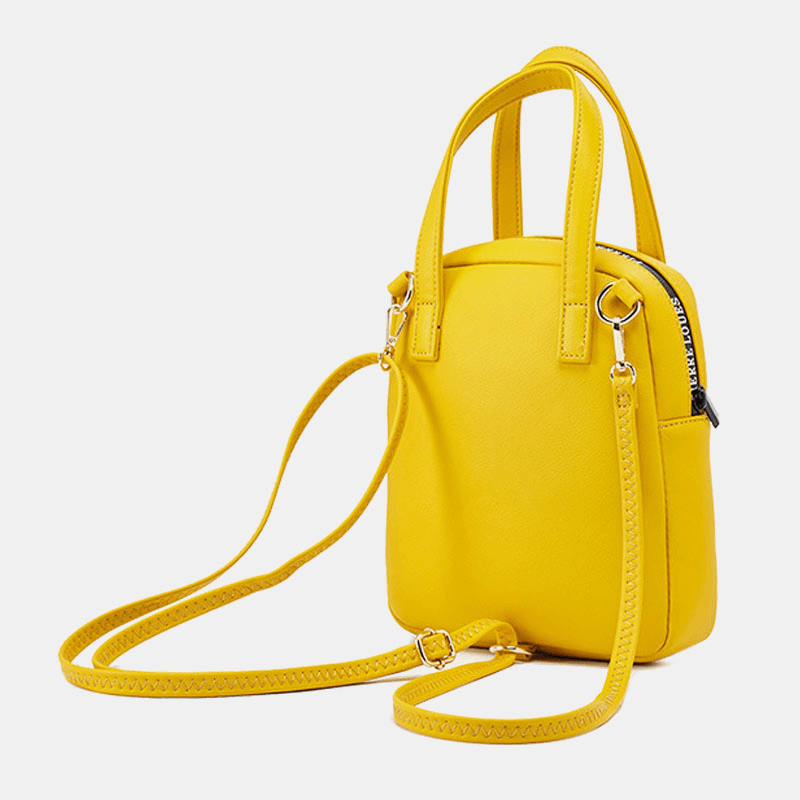 Women Pure Color Small Multifunctional Handbag Crossbody Bag - MRSLM