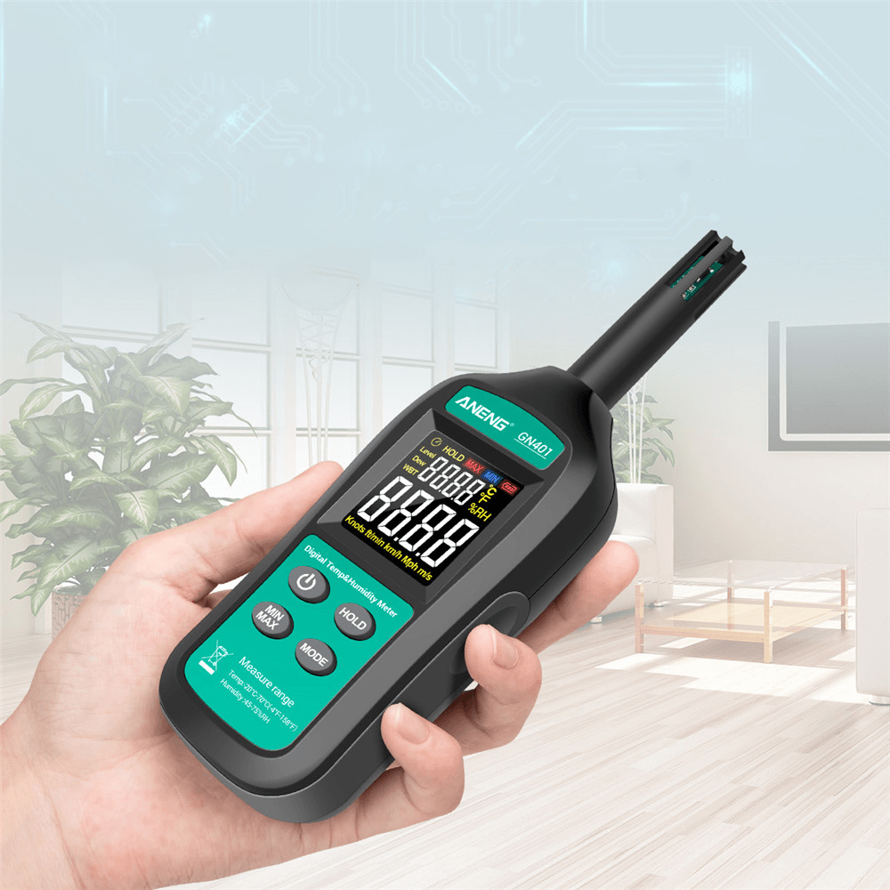 ANENG GN401 Mini Temperature Humidity Meter Handheld No Contact Precision Digital Air Thermometer Hygrometer Gauge Tester - MRSLM