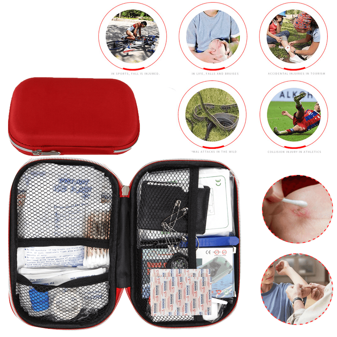 Upgraded Outdoor Emergency Survival First Aid Kit Gear for Home Office Car Boat Camping Hiking Travel or Adventures - MRSLM