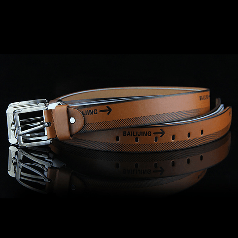 108CM Leather Printting Belt Leisure Jeans Waistband with Alloy Pin Buckle for Men - MRSLM