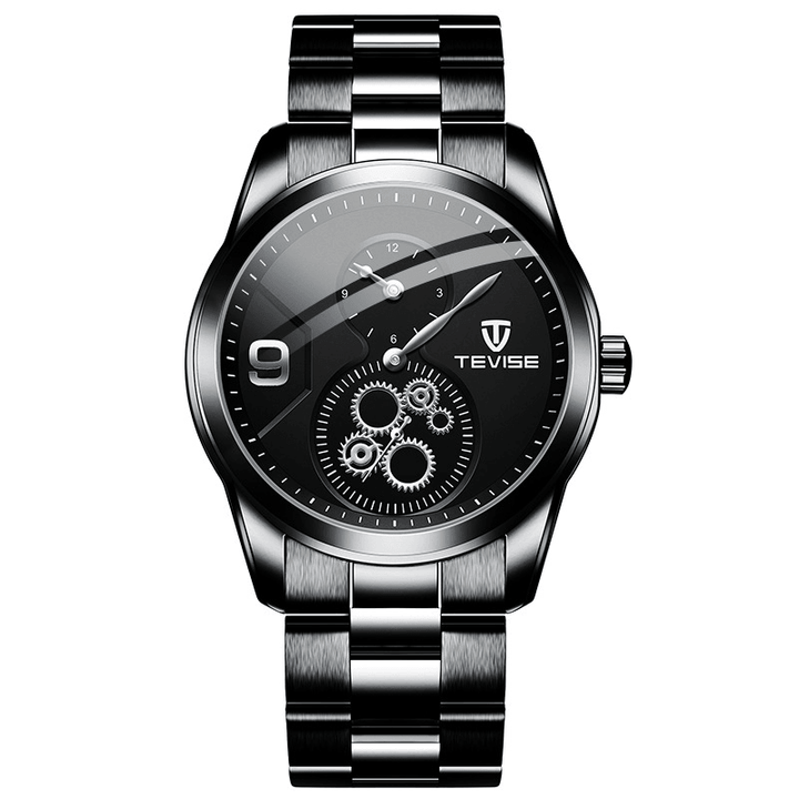 TEVISE T873 Chronograph Full Steel Men Wrist Watch Waterproof Automatic Mechanical Watch - MRSLM