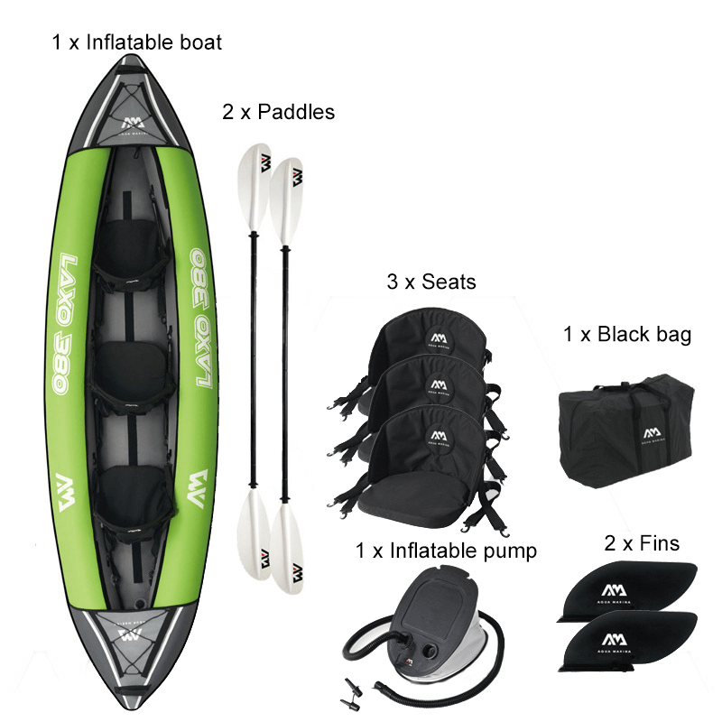 Aqua Marina Inflatable Boats Rowboats Single Double Multi-Person Kayaks with Anti-Scratch Outer Cover Outdoor Boating Fishing - MRSLM