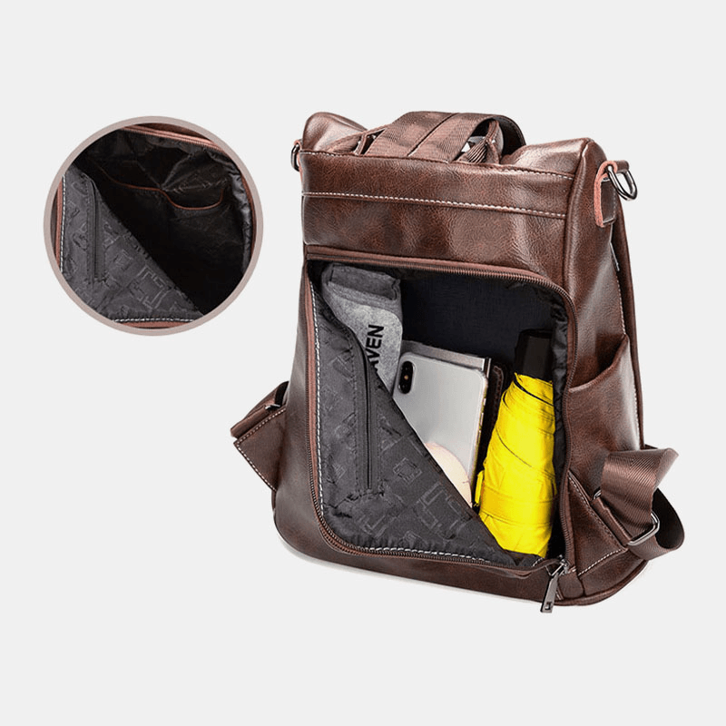 Women Anti-Theft Waterproof Soft Large Capacity Backpack Crossbody Bag - MRSLM