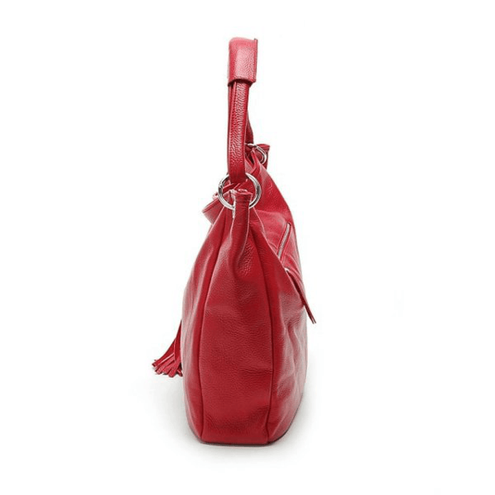 PU Leather Women Vintage Tassel Handbag Luxury Handbag Tote Crossbody Bags - MRSLM