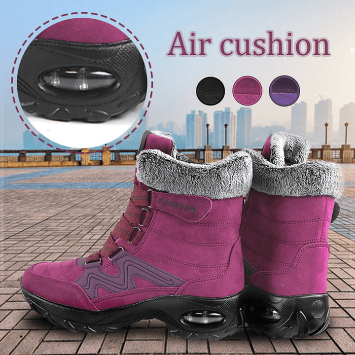 Women Air Cushion Soft Sole Warm Outdoor Snow Boots - MRSLM