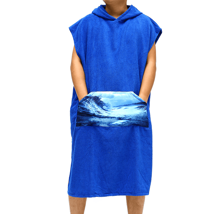 Honana Microfiber Cloak Costume Hooded Toweling Bathrobe Beach Towel Lazy Bathrobe Cloak - MRSLM