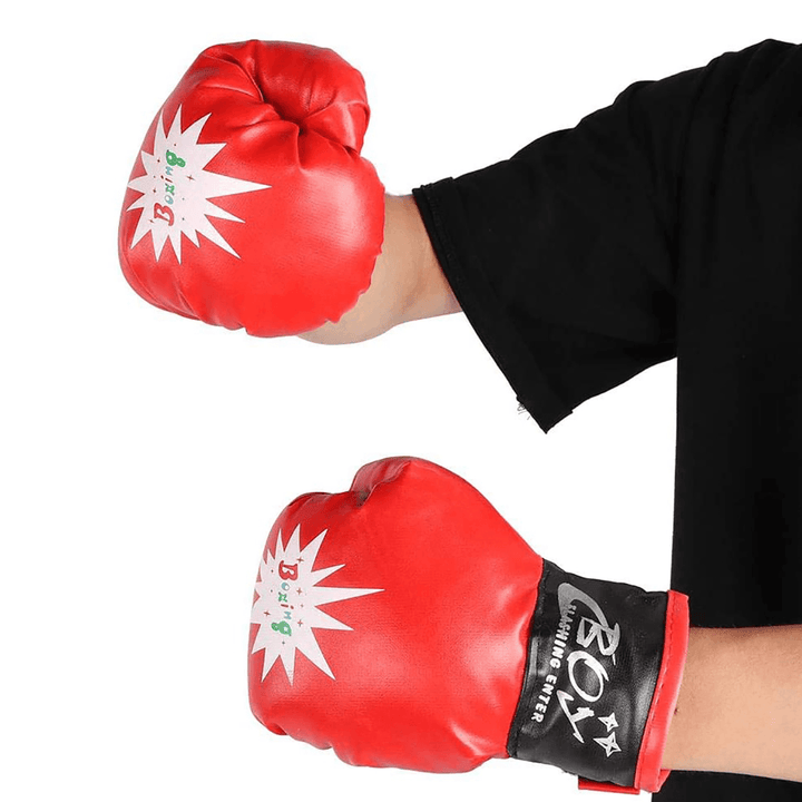 PU Leather Children Boxing Gloves Hand Target Punching Bag Set Home Fitness Kids Exercise Decompression Sandbag - MRSLM