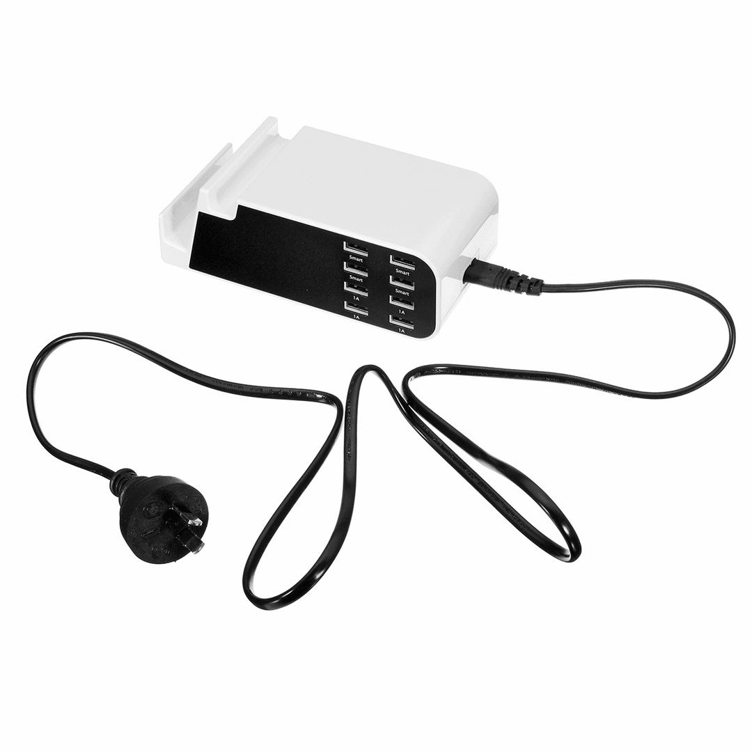 AC100-240V 8 Ports USB Charger Desktop Charger Phone Holder Charging Station - MRSLM