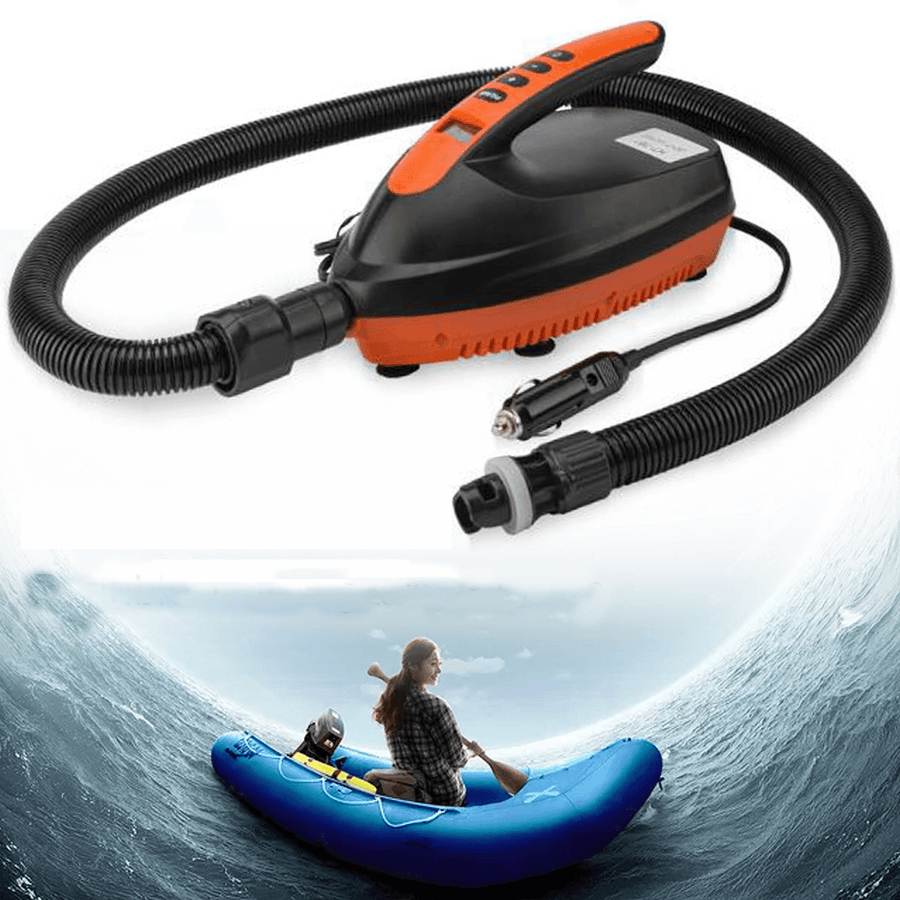 12V LED Display 16SPI Outdoor Sports Vehicle Inflatable Pump Paddle Board Dinghy Kayaking Air Pump with 6Pcs Air Tap - MRSLM