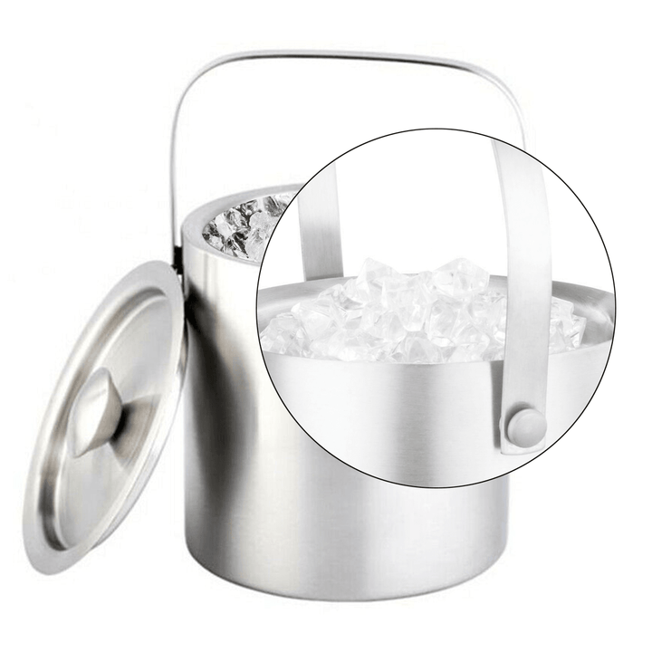 1.3L Ice Bucket Double Insulated Handle Double Wall Insulated Bucket Tongs - MRSLM