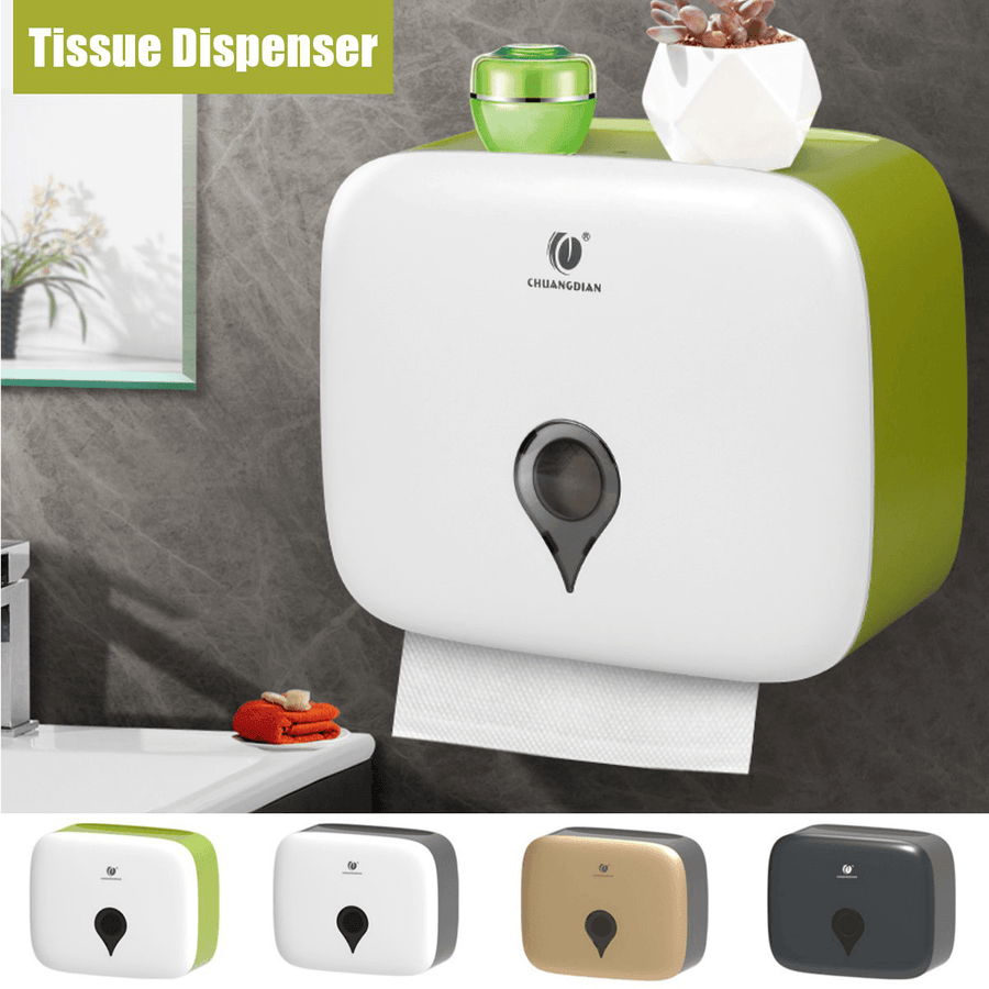 Toilet Hand Paper Towel Dispenser Tissue Box Wall Mounted Bathroom Holder Kit - MRSLM