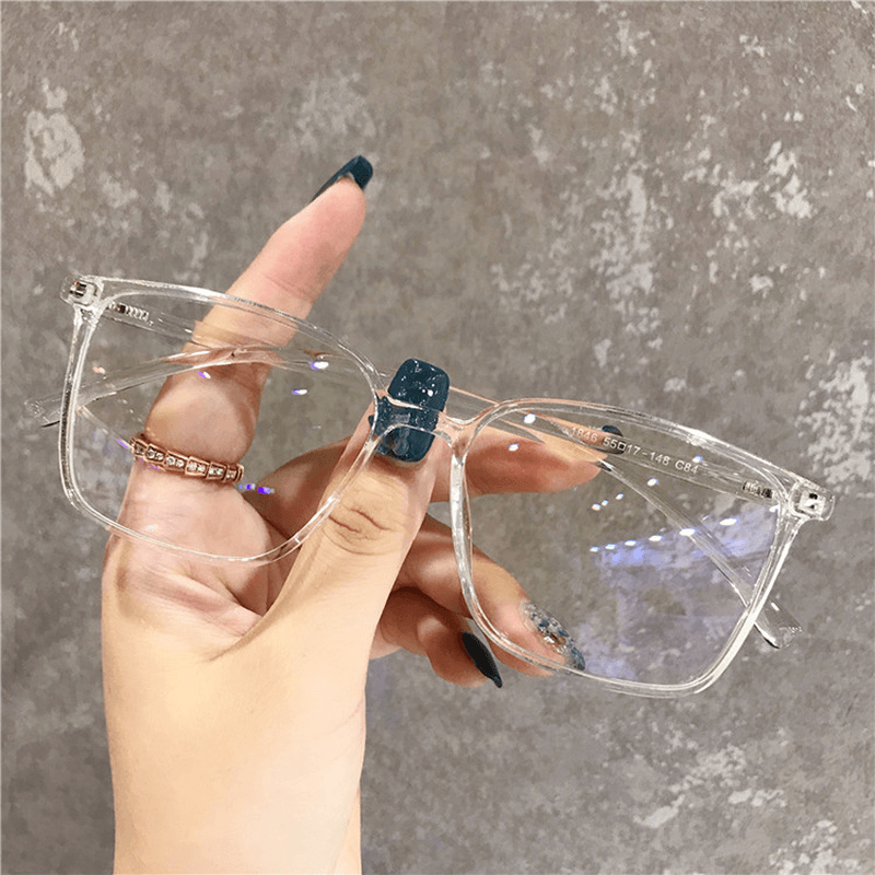Anti-Blue Light Simple Square Glasses Frame New Ins Trend Flat Mirror Net Red Male and Female Same Glasses Frame - MRSLM