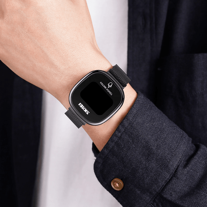 SKMEI 1589 Fashion Men Watch Date Display LED Light Waterproof Touch Key Digital Watch - MRSLM
