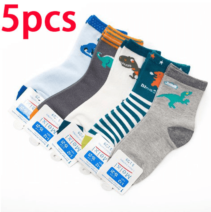 Boy Socks Big, Medium and Small Children'S Socks Dinosaur - MRSLM
