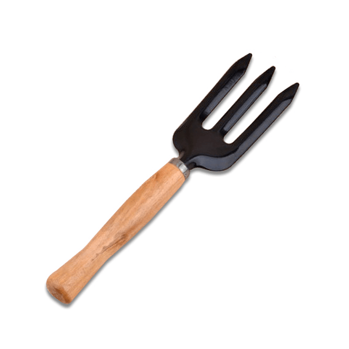 3Pcs Garden Hand Tools Set Iron Gardening Shovel Spade Rake Trowel Wood Handle - MRSLM