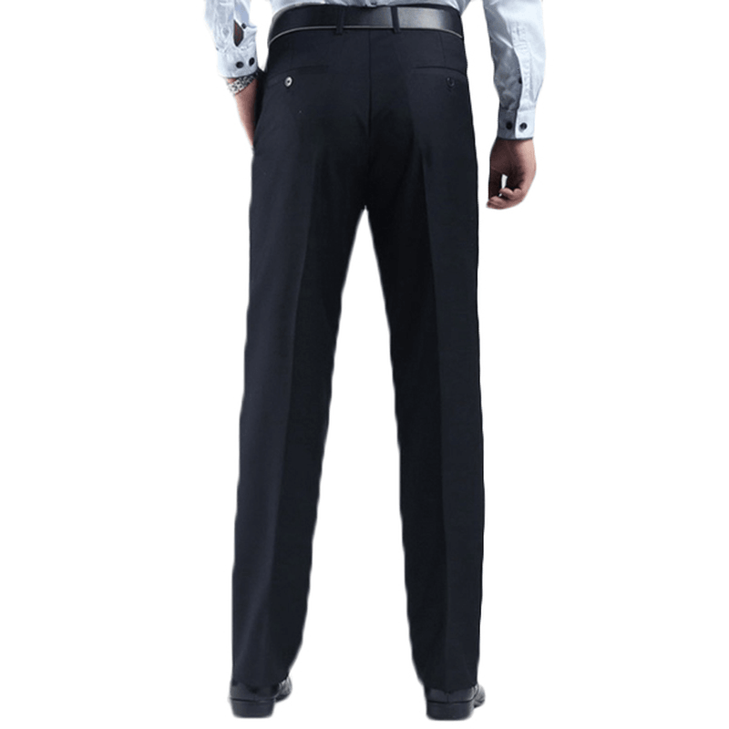 Black Slim Straight Suit Pants Men'S Dress Trousers - MRSLM