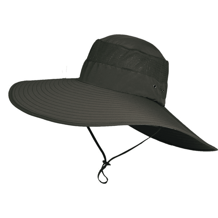 Enlarged Brim Men'S Fisherman Hat Waterproof Outdoor Sun Hat Sunscreen Mountaineering Hat - MRSLM