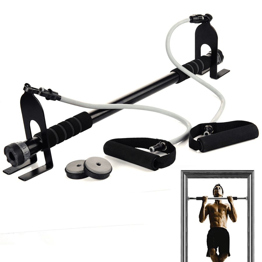 72-98CM Adjustable Door Horizontal Bar Chin Pull up Bar with Pull Rope Home Gym Workout Fitness Equipment - MRSLM
