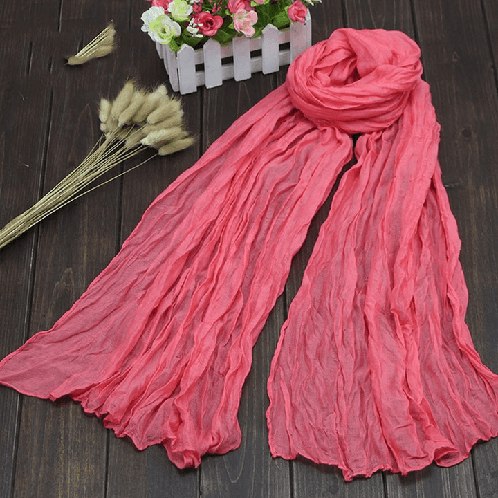 Bali Pure Cotton Yarn Fold Scarf Children Candy Color Autumn - MRSLM