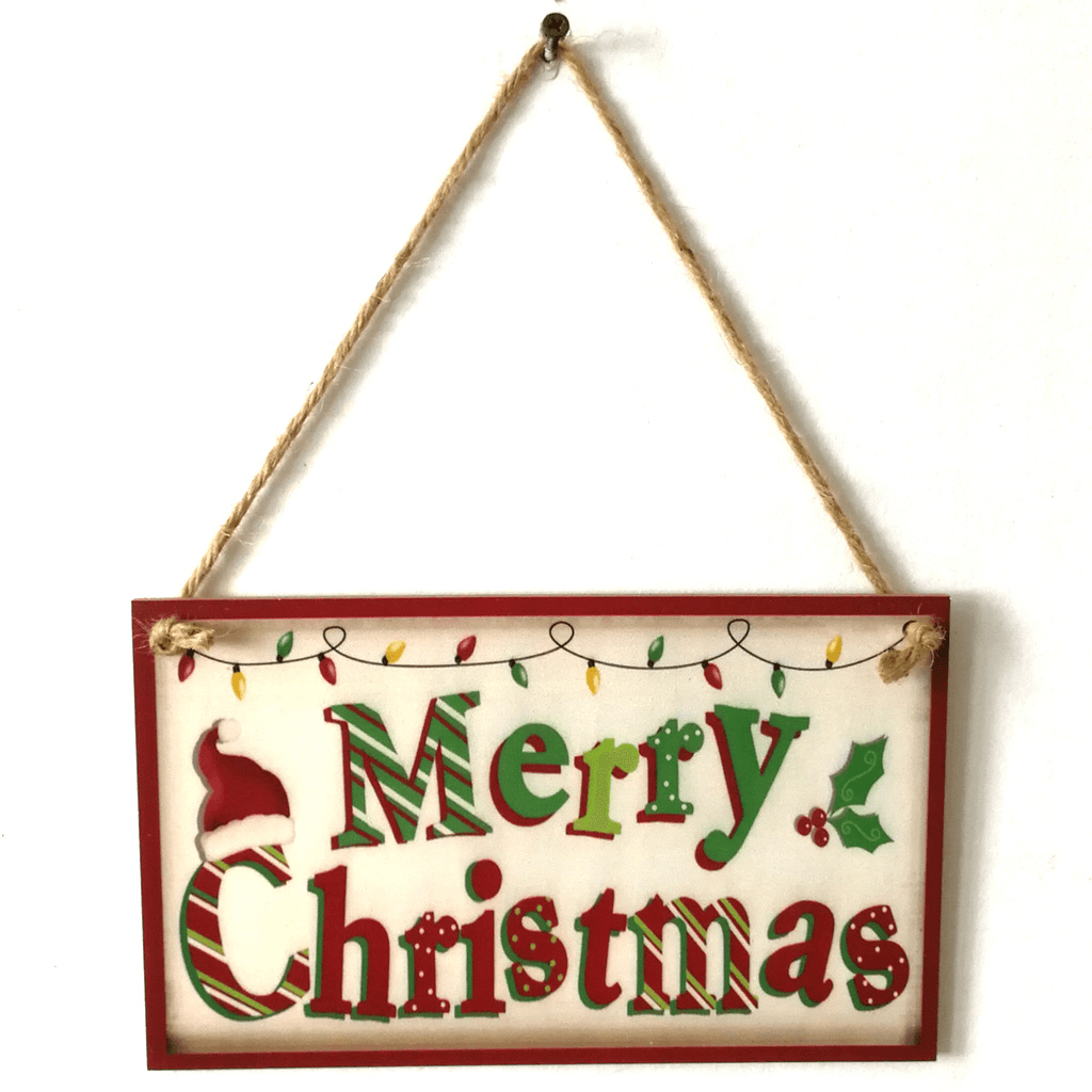 Christmas Door Hanging Painting Board Sata Claus Snowman Merry Christmas DIY House Wall Decor Party Supplies - MRSLM