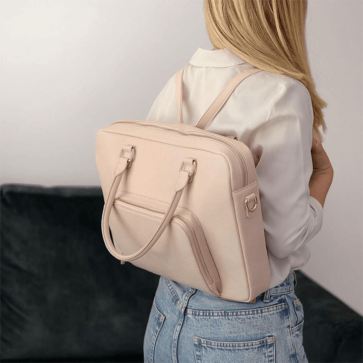 Women Multi-Carry Multifunction Backpack Fashion Casual Large Capacity 14 Inch Laptop Bag Shoulder Bag Crossbody Bag Handbag - MRSLM