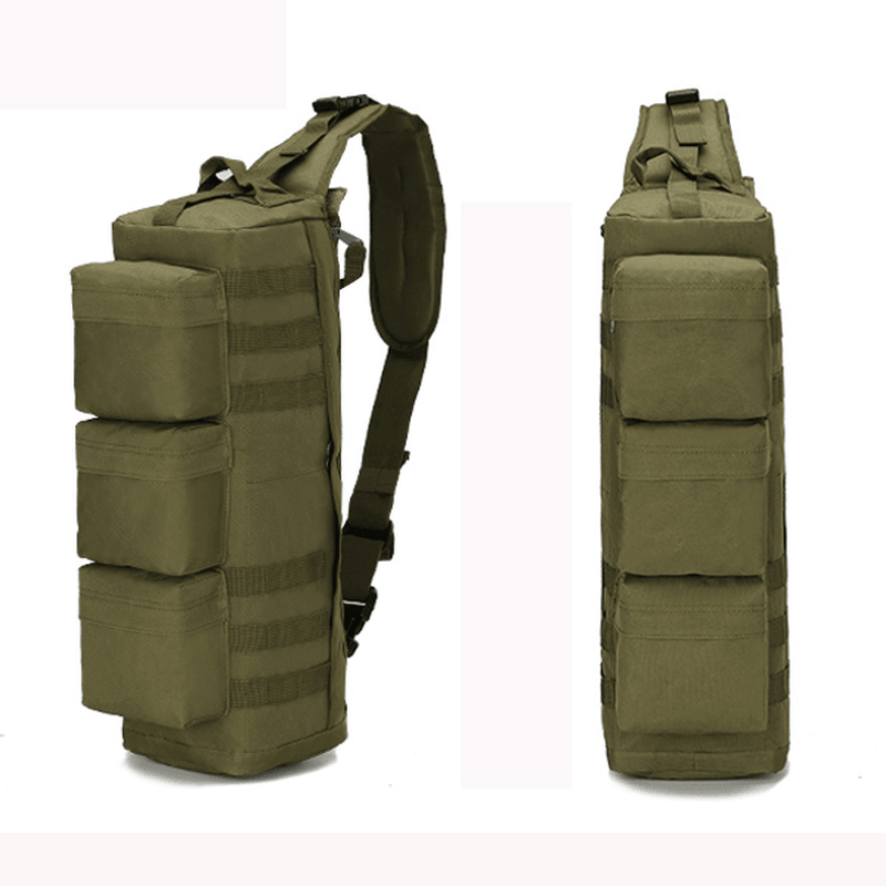 Men Nylon Tactical Outdoor Sport CS Crossbody Bag Hiking Chest Bag - MRSLM