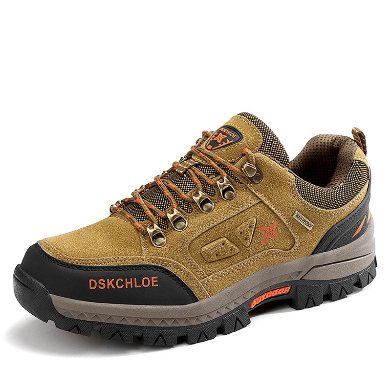 Men Breathable Suede Soft Sole Non Slip Sport Casual Outdoor Hiking Shoes - MRSLM
