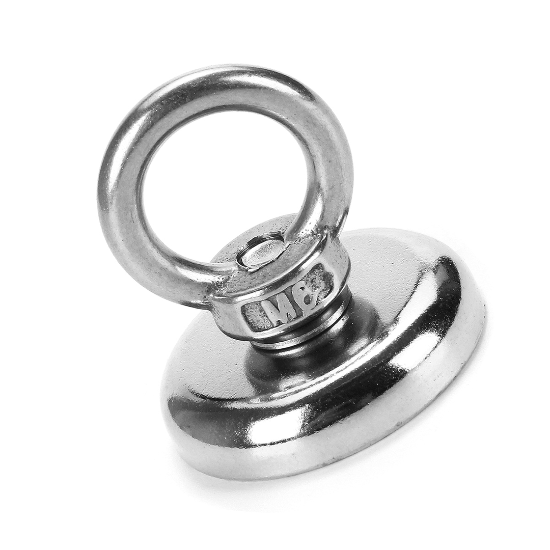 80/150/250KG Salvage Neodymium Recovery Magnet with Hook for Hunting Diving Fishing - MRSLM