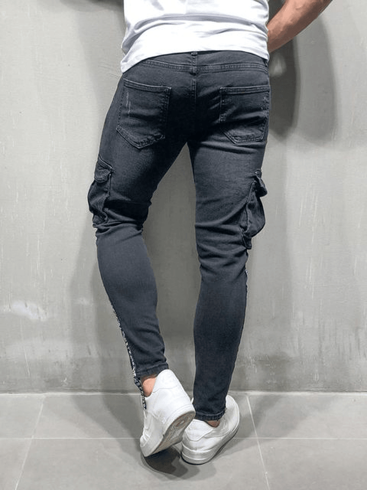 For Men'S Hole Small Feet Pants Europe and the United States Foot Zipper Jeans New - MRSLM