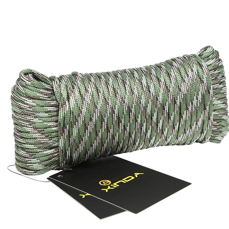Xinda 31M Outdoor Climbing Safety Rope Rescue Survival Auxiliary Paracord String Cord 9 Cores - MRSLM