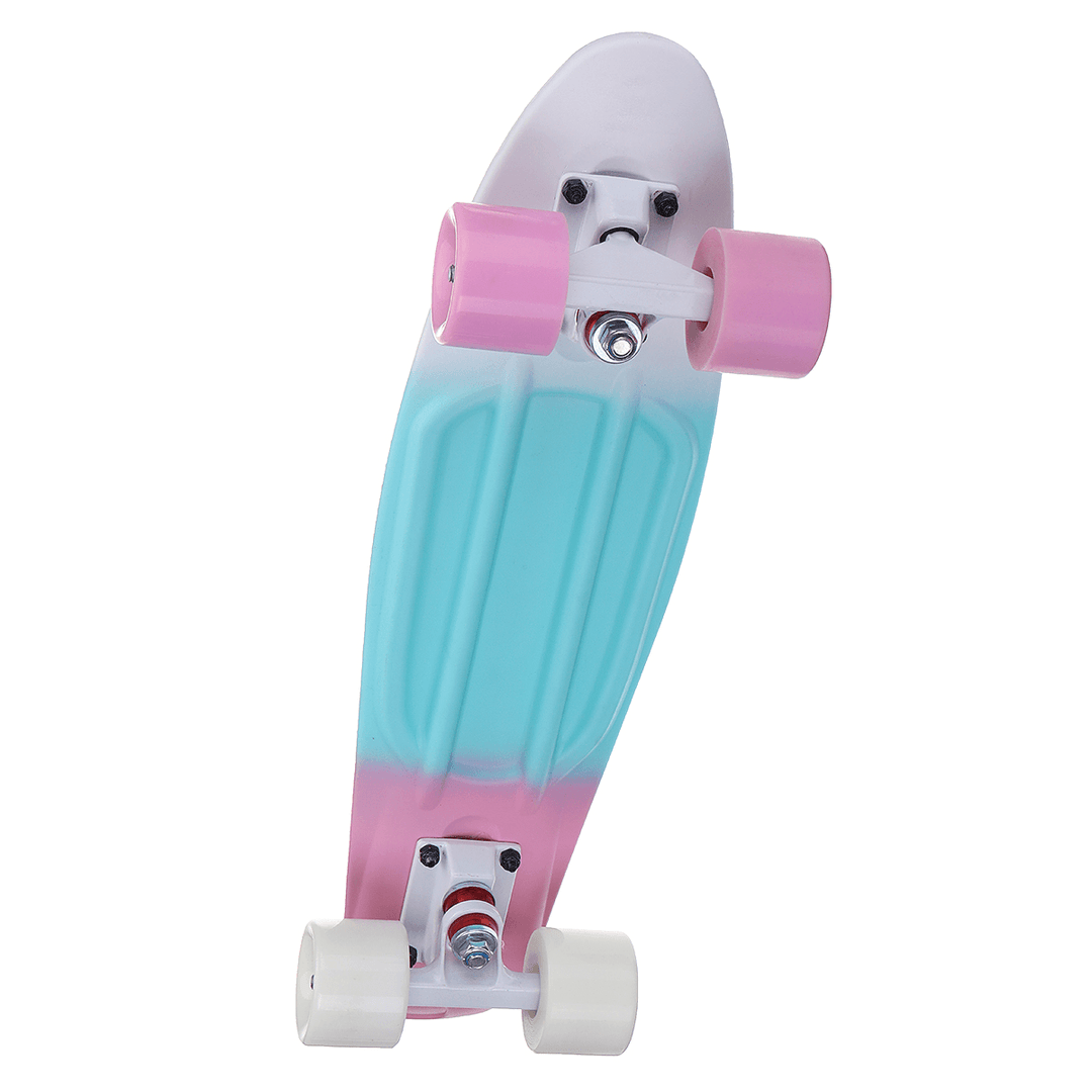 SGODDE 22" Mini Skateboards Cruiser Retro Skateboard Long-Board for Kids Ages 6-12 with LED Wheels - MRSLM