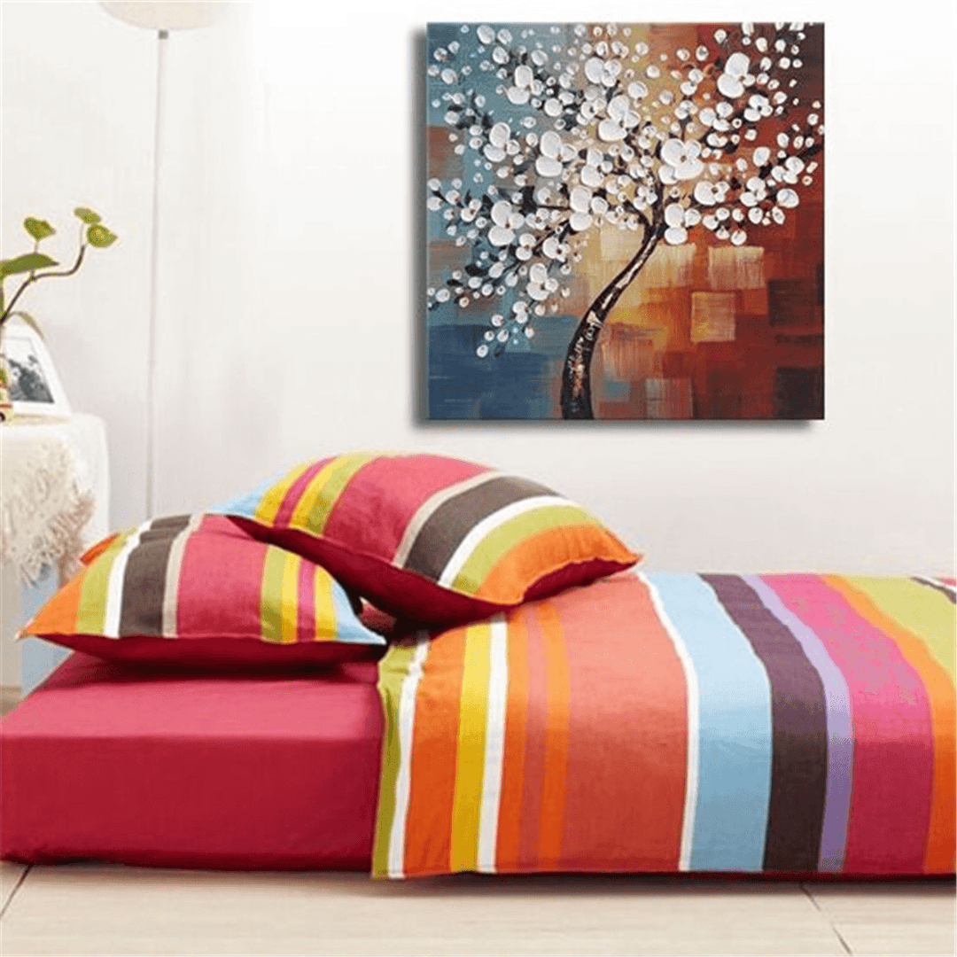 Framed Abstract Flower Tree Canvas Print Oil Paintings Picture Home Art Decorations - MRSLM