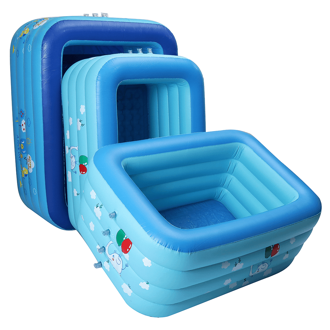 Full-Sized Family Inflatable Swimming Pool Thickened 4-Ring Inflatable Lounge Pool Summer Backyard for Adult Kids Babies Toddler Aults - MRSLM