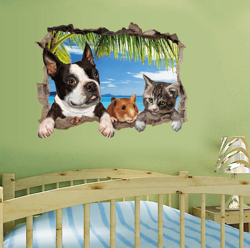3D Animal Landscape Creative Wall Stickers Home Decor Mural Art Removable Wall Decals - MRSLM