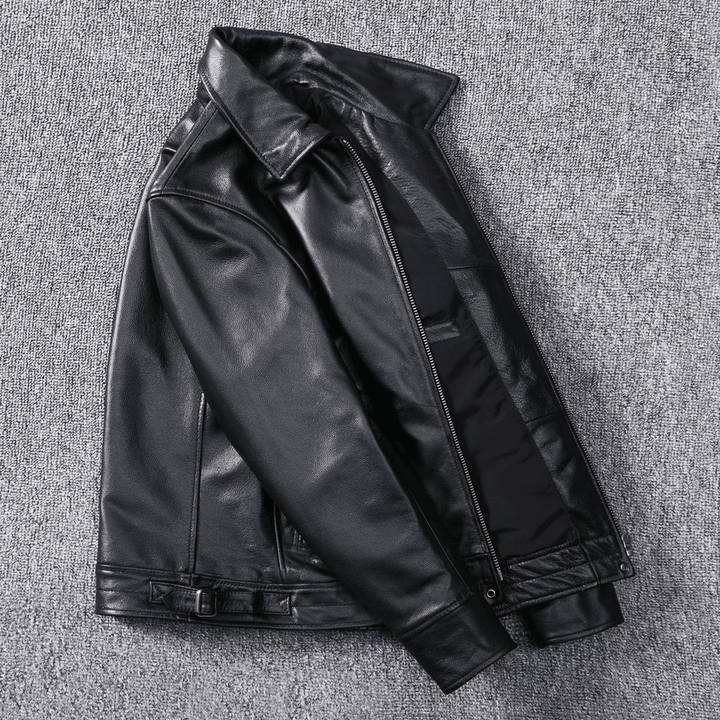 Top Layer Soft Calfskin Men'S Slim Leather Jacket - MRSLM