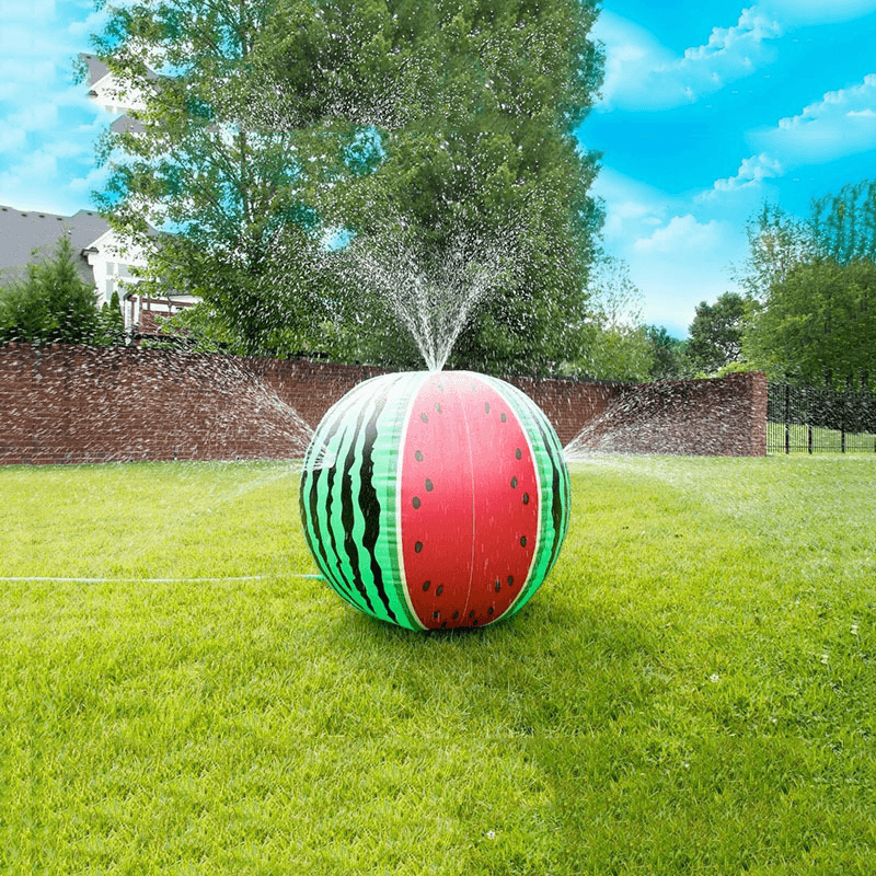 Inflatable PVC Water Spray Ball Watermelon Pattern Outdoor Beach Ball Lawn Water Play Entertainment Toys - MRSLM