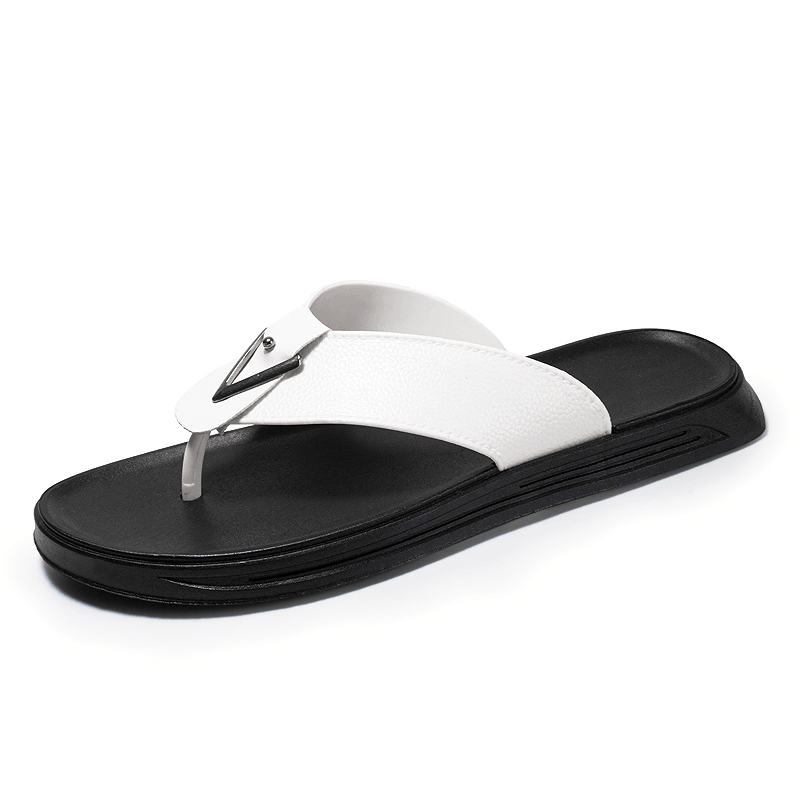 Men Breathable Non Slip Comfy Cliped Flip Flops Casual Beach Slippers - MRSLM