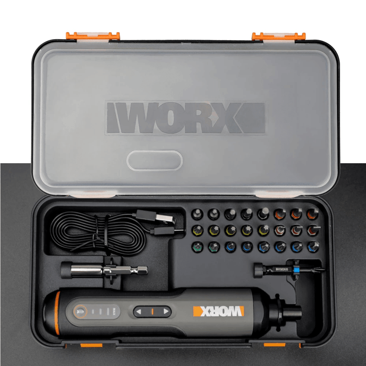 Worx WX240 4V USB Mini Screwdriver Cordless Electric Screwdrivers Hosehold DIY Screw Driver Tool Handle with 26Pcs Bit - MRSLM