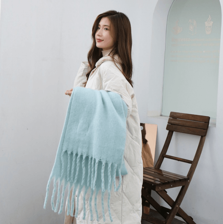 Fashion All-Match Solid Color Windproof Padded Shawl - MRSLM