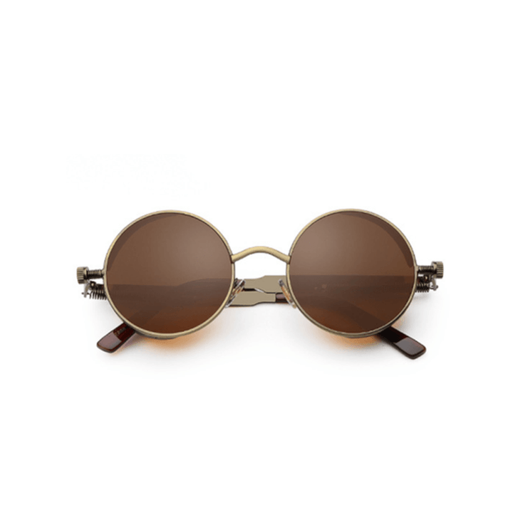 Gothic Steampunk Sunglasses for Women Men round Lens Metal Frame - MRSLM