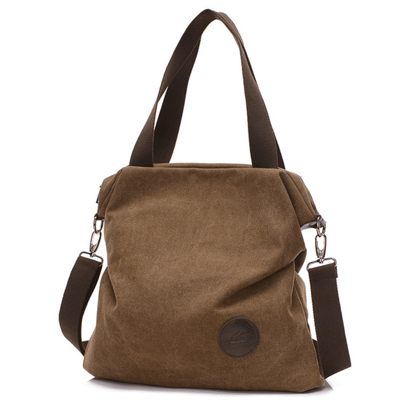 Women Canvas Shoulder Bags Vintage Tote Handbags Capacity Shopping Crossbody Bags - MRSLM